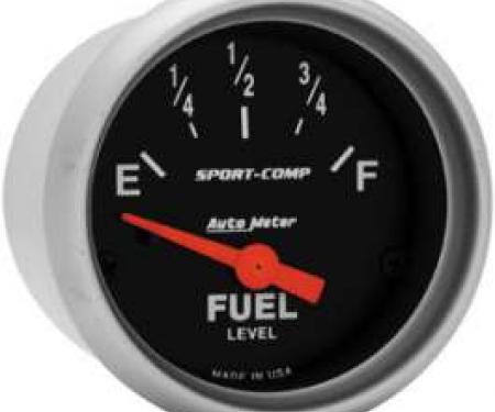 Chevelle Gas Gauge, 0-90 Ohm, Sport-Comp Series, Auto Meter, 1964-1972