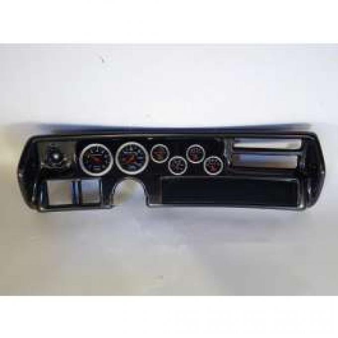 Chevelle Instrument Cluster Panel, Sweep Style, Carbon Fiber Finish, With Sport Comp Gauges, 1970-1972