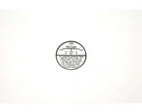 Chevelle Tire Pressure Decal, 1967