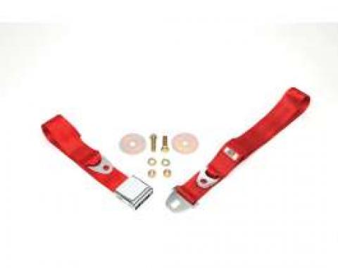 Seatbelt Solutions 1964-1966 Chevelle, Rear Lap Belt, 60" with Chrome Lift Latch 1800602006 | Flame Red