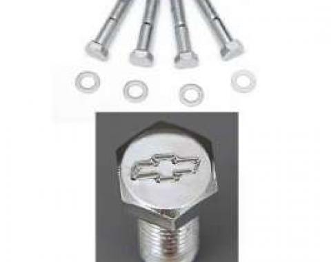 Chevelle Water Pump Bolt Set, Small Block, Chrome, For Cars With Long Water Pump, 1964-1972