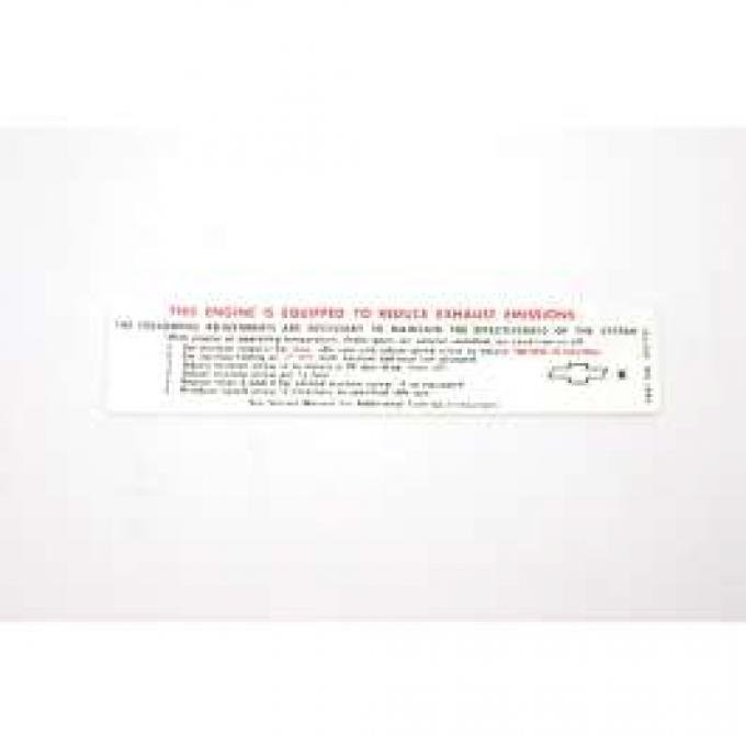 Chevelle Decal, Emission (327 210 hp Standard), 1968
