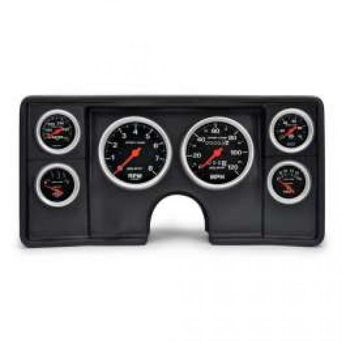 Malibu Instrument Cluster Panel, Black Finish, With Sport Comp Gauges, 1982-1983