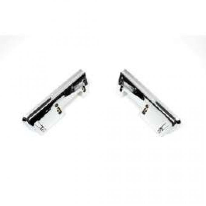 Chevelle Armrest Bases, Rear, Chrome, 2-Door Coupe, 1964-1967