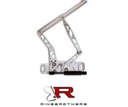 Chevelle Hood Hinges, Billet Aluminum, Air Frame, Natural, With Steel Hood, 1965-1967