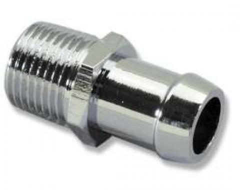 Chevelle Heater Hose Fitting, Intake Manifold, Big Or Small Block, 5/8, Chrome, 1964-1972