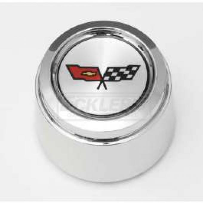 Chevelle 1982 Corvette Style Chrome Center Wheel Cap, For Corvette Style Aluminum Wheels