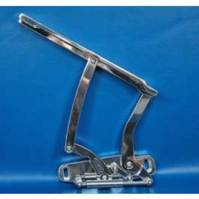 Chevelle Billet Aluminum Hood Hinges, Clear Powder Coated Finish, 1968