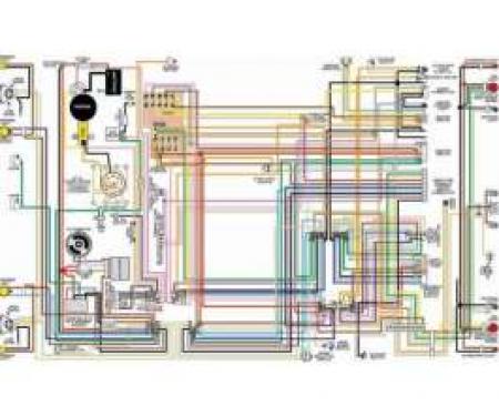 Chevelle & Malibu Color Laminated Wiring Diagram, 1964-1975