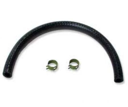Chevelle Fuel Hose, Frame To Fuel Pump, 3/8, With Green Pinch Style Clamps, 1966-1969