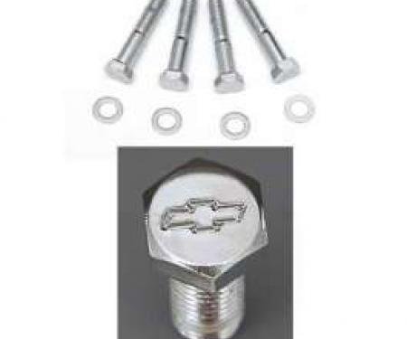 Chevelle Water Pump Bolt Set, Small Block, Chrome, For Cars With Long Water Pump, 1964-1972