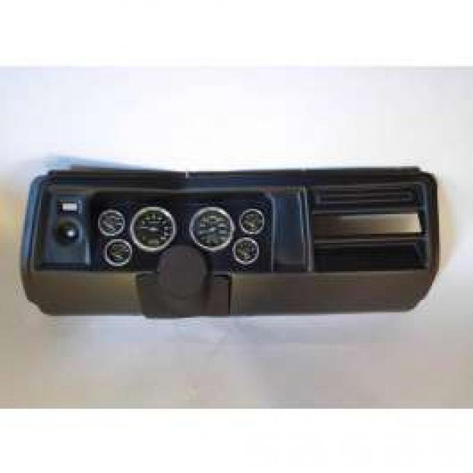 Chevelle Instrument Cluster Panel, Black Finish, With Carbon Fiber Series Gauges, 1969