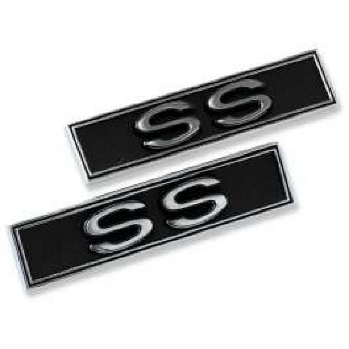 Chevelle Door Panel Emblems, Front, 2-Door Coupe, Super Sport (SS), 1970-1972