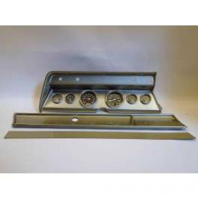 Chevelle Instrument Cluster Panel, Aluminum Finish, With Carbon Fiber Series Gauges, 1966