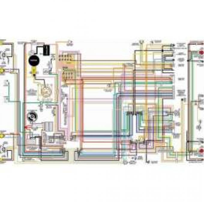 Chevelle & Malibu Color Laminated Wiring Diagram, 1964-1975