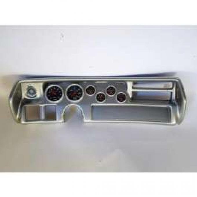 Chevelle Instrument Cluster Panel, Sweep Style, Aluminum Finish, With Sport Comp Gauges, 1970-1972