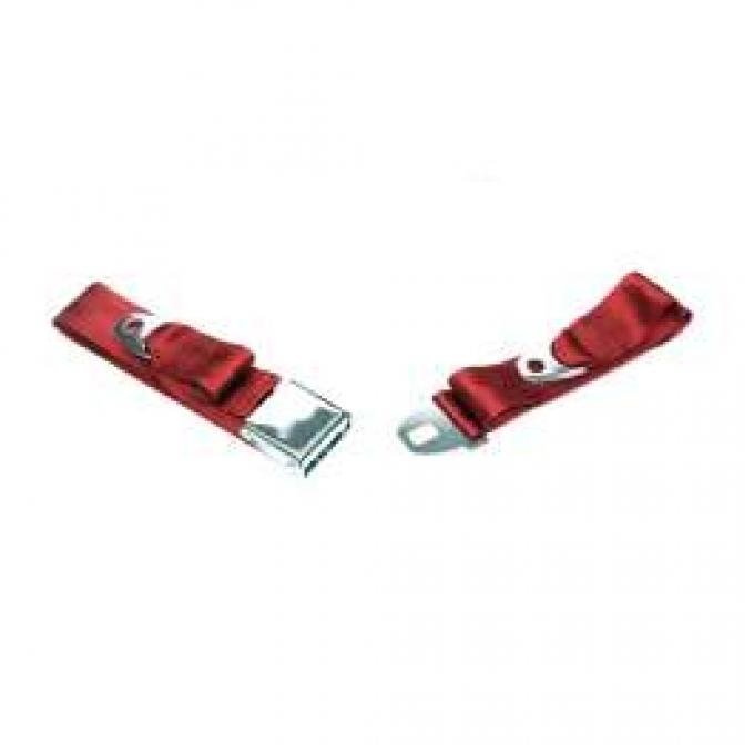 Seatbelt Solutions 1964-1966 Chevelle, Front Lap Belt, 60" with Chrome Lift Latch 1800602007 | Red