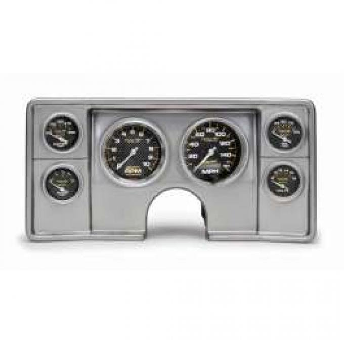 Malibu Instrument Cluster Panel, Aluminum Finish, With Carbon Fiber Series Gauges, 1982-1983