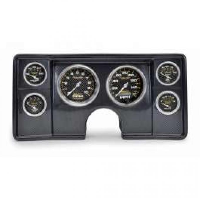 Malibu Instrument Cluster Panel, Carbon Fiber Finish, With Carbon Fiber Series Gauges, 1982-1983
