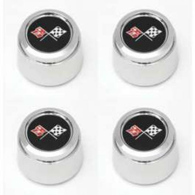 Chevelle 1978 Corvette Pace Car Style Chrome Wheel Cap Set, For Corvette Style Aluminum Wheels