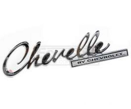 Chevelle Trunk Emblem, Chevelle By Chevrolet, 1969