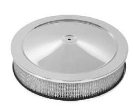 Chevelle Air Cleaner Assembly, Open Element, 14 Diameter, Chrome, 1964-1972