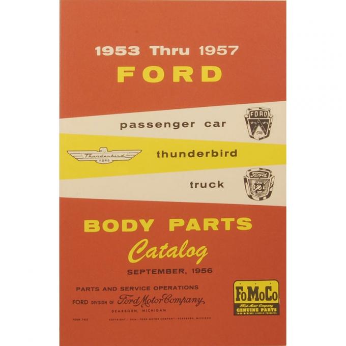 Dennis Carpenter Book - "Body Parts" Catalog / Manual - 1953-57 Ford Car CA-5318
