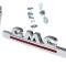 AMD Hood Side Emblems, Pair, GMC, Chrome and Red, 47-50 GMC Pickup Truck Suburban X999-4947-31P