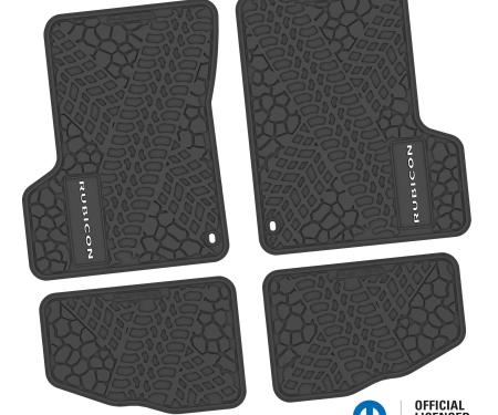 FlexTread 97-06 Jeep Wrangler TJ & LJ Floor Mats (4pc) w/ Rubicon Logo NGTT44048