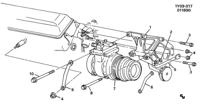 Corvette Air Conditioning Compressor Bracket, USED 1988-1991
