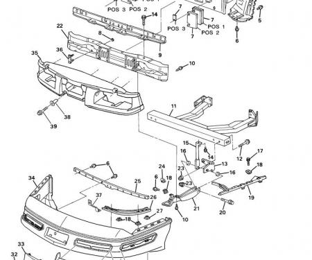 Corvette Impact Bar Skid Plate Tie Bar, USED 1990-1996