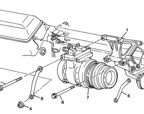 Corvette Air Conditioning Compressor Bracket, USED 1988-1991