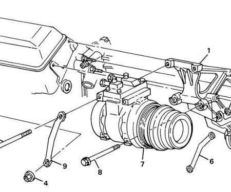 Corvette Air Conditioning Compressor Bracket, USED 1988-1991