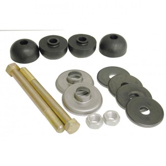 Corvette Rear Leaf Spring Bolt Kit, Stock Length, With Polyurethane Cushions, 1963-1982