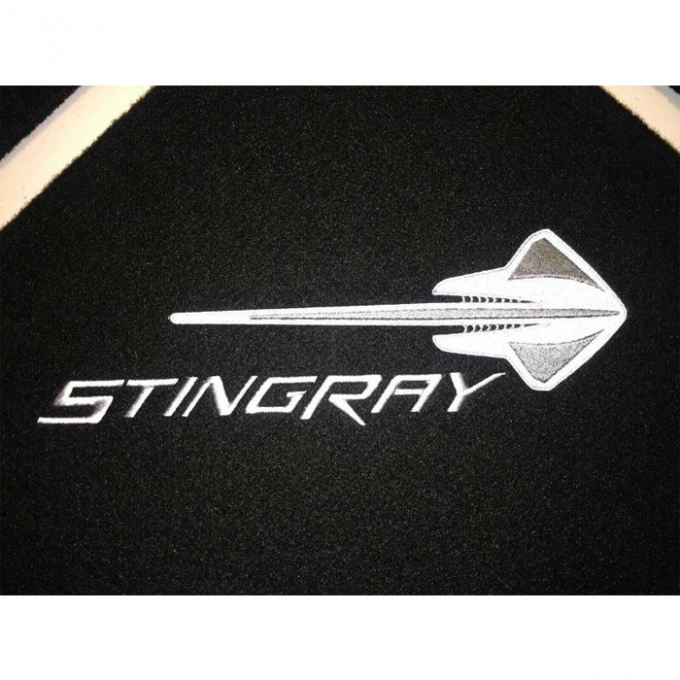 Corvette Trunk Lid Inner Liner, Stingray & Script, Black, 5 Piece, 2014-2019