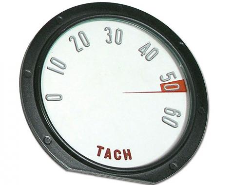 Corvette Tachometer Face, with Numbers, 6000 RPM, 1958