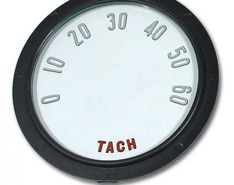 Corvette Tachometer Face, with Numbers, 6000 RPM, 1955-1957