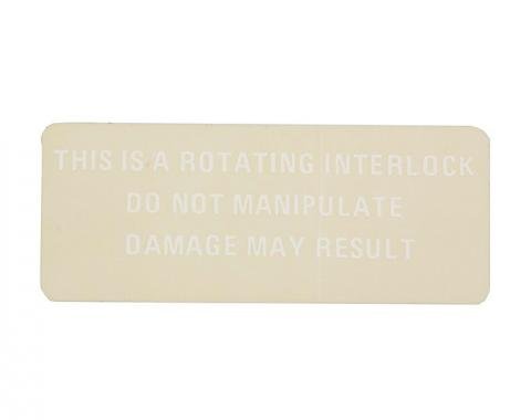 Corvette Caution, Steering Column-Interlock, 1969