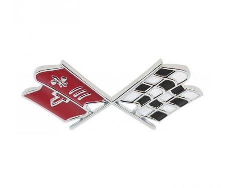 Corvette Emblem, Nose Crossflags, 1967