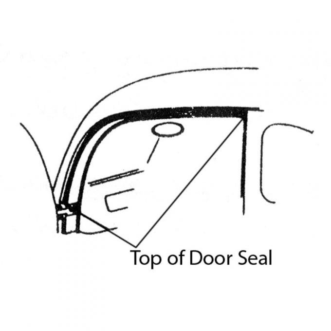 Dennis Carpenter Top of Door Seals - 2 Door - 1932-34 Ford Car 40-7020532