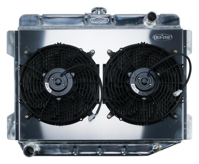 Cold Case Radiators 70-74 E Body Challenger Aluminum Performance Radiator And 12 Inch Dual Fan Kit MT 17x26 Inch MOP754K