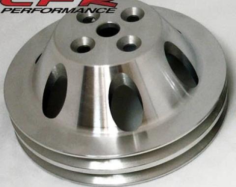 CFR Performance 1965-2000 Chevrolet Big Block Machined Aluminum Water Pump Pulley - 2 Groove (Short) HZ-8842-M