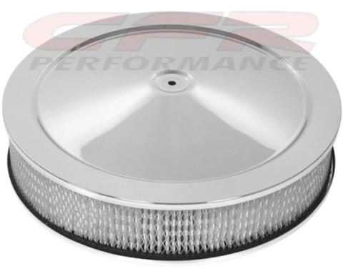 CFR Performance Chevy-Ford-Mopar 14" Chrome Steel Air Cleaner Set - Recessed Base HZ-2195BOX