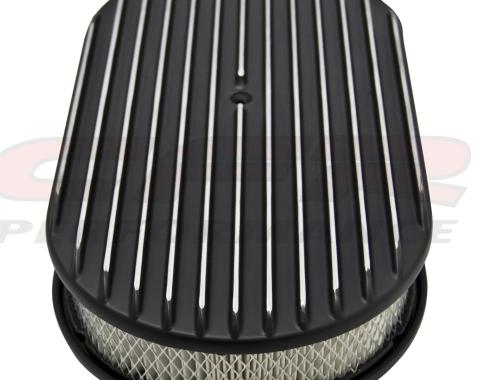 CFR Performance Chevy-Ford-Mopar Aluminum 15" Oval Air Cleaner Paper Filter Polished Finned HZ-6021-3