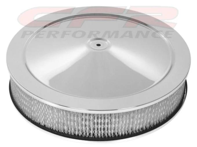 CFR Performance Chevy-Ford-Mopar 14" Chrome Steel Air Cleaner Set - Recessed Base HZ-2195BOX