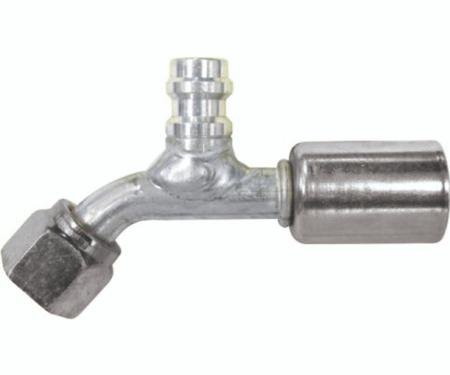 Vintage Air Beadlock O-Ring Fittings with 134a Service Ports NO 6 Hose Fitting - 45 degree With Port 35521-VUG