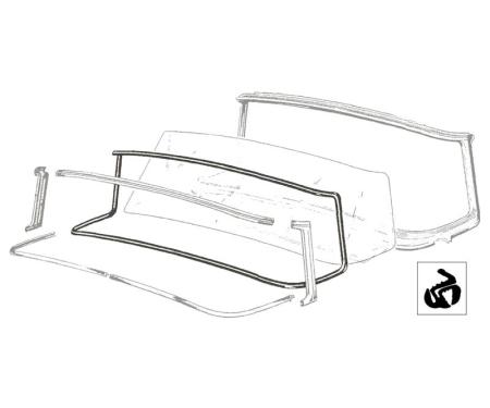 Dennis Carpenter Windshield Seal - with Groove for Chrome - Crown Victoria, Victoria, Mainline Sedans - 1955-56 Ford Car B5A-7003110-G