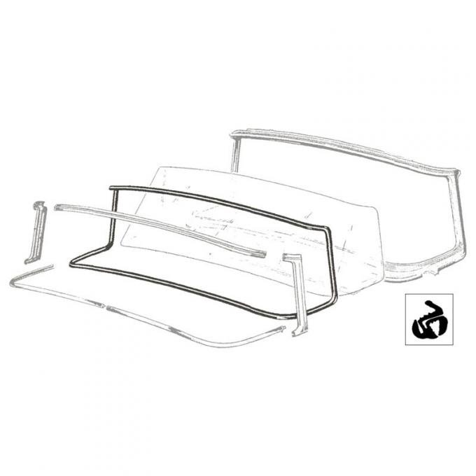 Dennis Carpenter Windshield Seal - with Groove for Chrome - Crown Victoria, Victoria, Mainline Sedans - 1955-56 Ford Car B5A-7003110-G