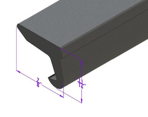 Metro Moulded Parts Roof Rail Seal, for Convertibles. Fits in Metal Retainer LP 12-C