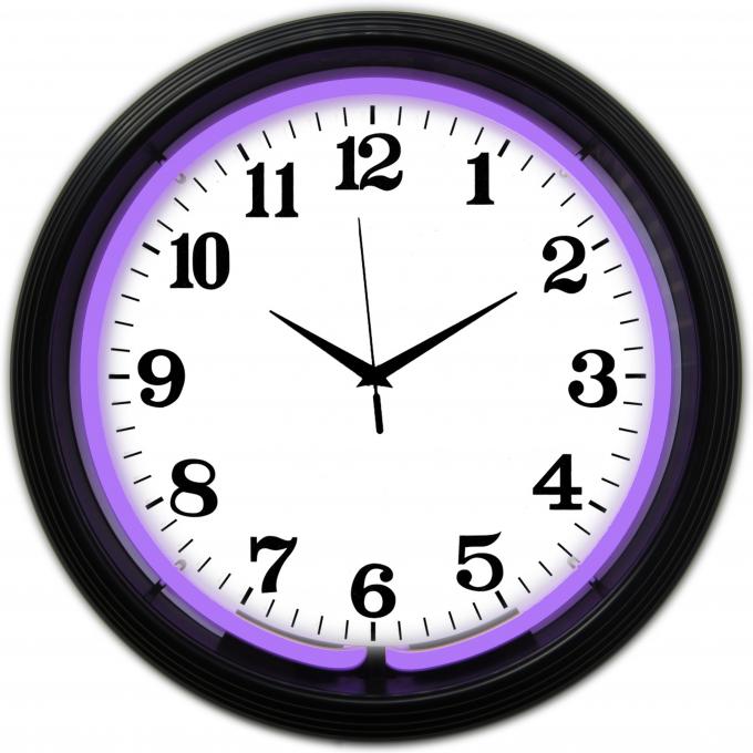 Neonetics Neon Clocks, Black Rim Purple Standard Neon Clock